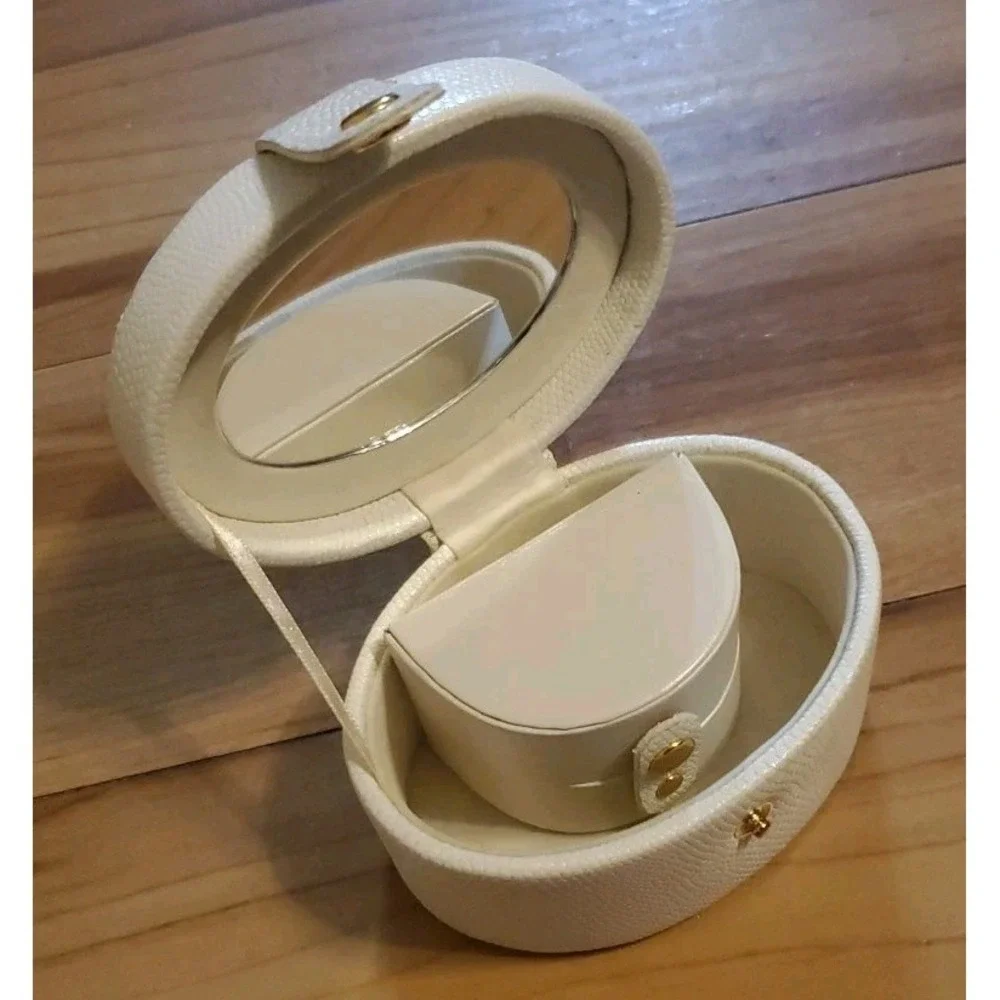 Small Jewelry Case Travel Accessory Storage Box Jewelry Organizer White Set of 2